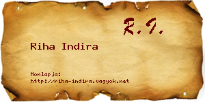 Riha Indira névjegykártya